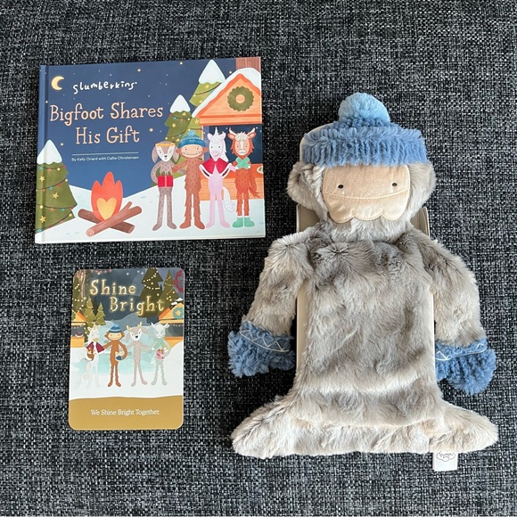 NWT Slumberkins Shine Bright Bigfoot Snuggler and Book - Picture 1 of 13